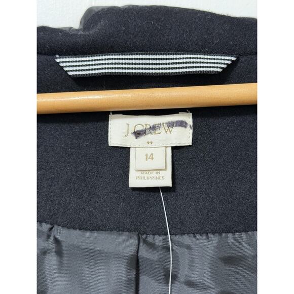 J Crew Womens Toggle Wool Blend Long Coat Size 14 Black Heavyweight Winter Coat - Picture 12 of 14